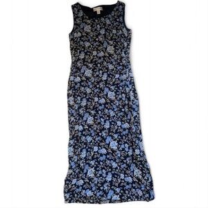 Petite Sophisticate Blue Floral Midi Dress